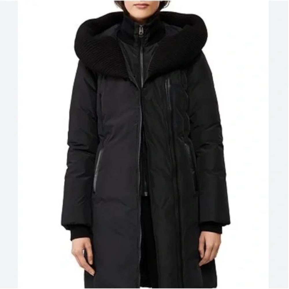 MACKAGE Brigid Knit Trim Black Down Coat size small